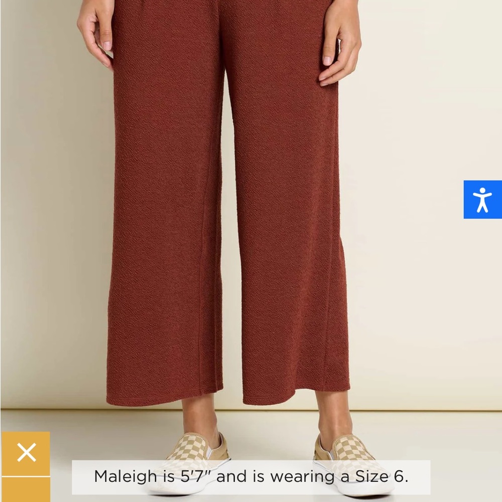 Toad & Co Pomona Wide leg Pants sz Small - Manzanita color